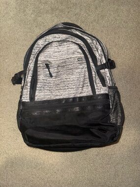 PINK Victoria's Secret Heather Gray and Black Backpack